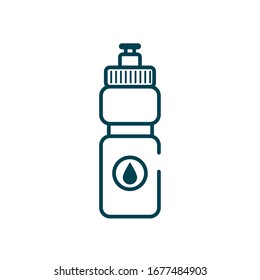 water bottle with drop icon over white background, line style, vector illustration