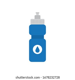 water bottle with drop icon over white background, flat style, vector illustration
