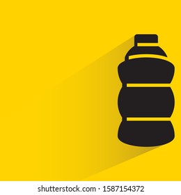 water bottle with drop shadow yellow background