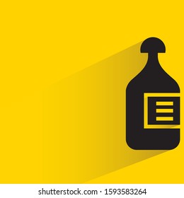 water bottle with drop shadow in yellow background