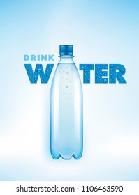 Water bottle with water drops