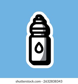 water bottle editable cartoon style sticker vector