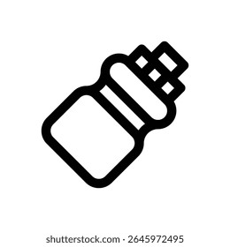 Water bottle. Editable stroke vector icon.