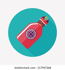 water bottle , flat icon with long shadow