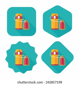Water bottle flat icon with long shadow,eps10