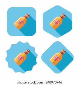 water bottle , flat icon with long shadow