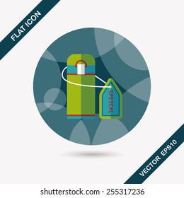Water bottle flat icon with long shadow,eps10
