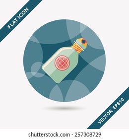 water bottle , flat icon with long shadow