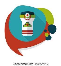 Water bottle flat icon with long shadow,eps10