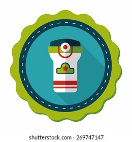 Water bottle flat icon with long shadow,eps10