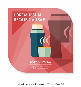 Water bottle flat icon with long shadow,eps10