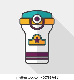 Water bottle flat icon with long shadow,eps10