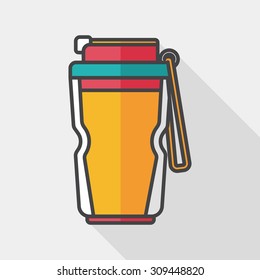 Water bottle flat icon with long shadow,eps10