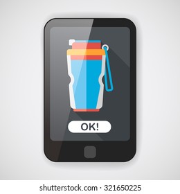 Water bottle flat icon with long shadow,eps10