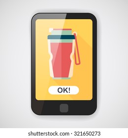 Water bottle flat icon with long shadow,eps10