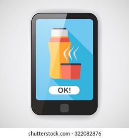 Water bottle flat icon with long shadow,eps10