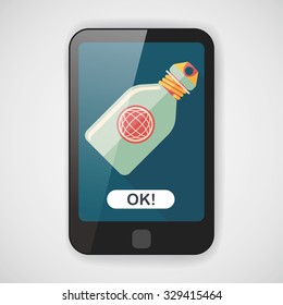 water bottle , flat icon with long shadow