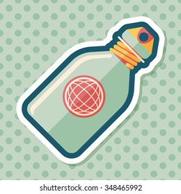 water bottle , flat icon with long shadow