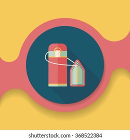 Water bottle flat icon with long shadow,eps10
