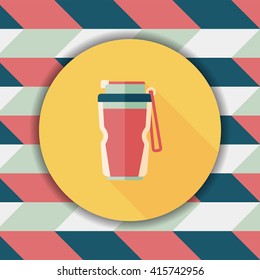Water bottle flat icon with long shadow,eps10