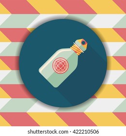 water bottle , flat icon with long shadow