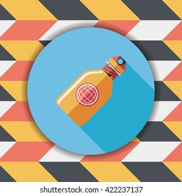 water bottle , flat icon with long shadow