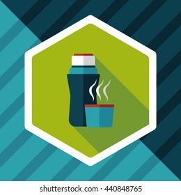 Water bottle flat icon with long shadow,eps10