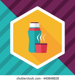 Water bottle flat icon with long shadow,eps10