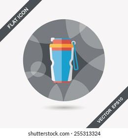 Water bottle flat icon with shadow,eps10
