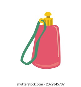 Water bottle flat icon with a vector illustration, flat design illustration