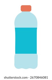 Garrafa de água ícone plano vetor ilustração, garrafa plástica com água potável isolada no branco