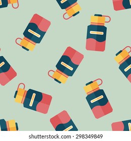 Water bottle flat icon,eps10 seamless pattern background