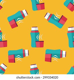 Water bottle flat icon,eps10 seamless pattern background