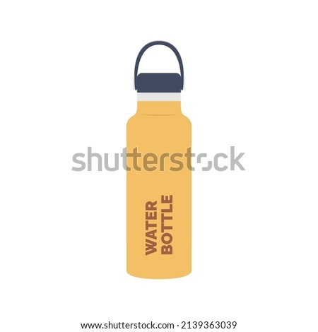 Water Bottle Flat Illustration. Clean Icon Design Element on Isolated White Background