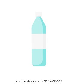Wasserflasche, flache Illustration einzeln auf weißem Hintergrund