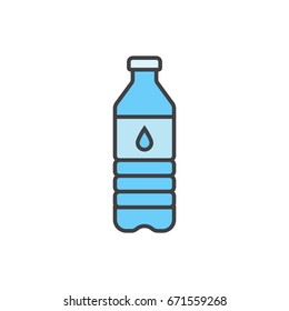 Water bottle flat line icon.