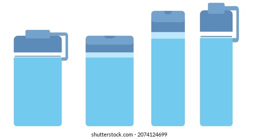Water bottle flat set. Isolated vector illustration. Simple vector illustration. Vector banner. Vector icon isolated template.