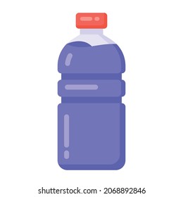 Wasserflasche im Flachstil-Symbol 