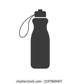 Icono del vector plano de la botella de agua