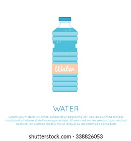 water in bottle flat vector illustration