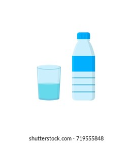 Water bottle with glass