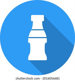 Water Bottle Glyph Circle Vector Icon Design
