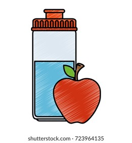 water bottle gym with apple