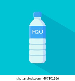 Water Bottle. H2O vector.