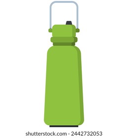 Water bottle with handle vector cartoon illustration isolated on a white background.