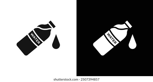 water bottle icon (2) Flat vector set outline