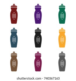 Water bottle icon in black style isolated on white background. Sport and fitness symbol stock vector illustration.