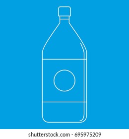 Water bottle icon blue outline style isolated vector illustration. Thin line sign