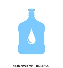 Water bottle icon. Blue silhouette. Vertical view. Vector flat graphic illustration. The isolated object on a white background. Isolate.