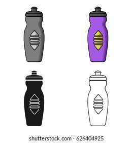 Water bottle icon in cartoon style isolated on white background. Sport and fitness symbol stock vector illustration.